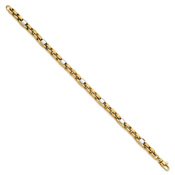 14k Two-tone Polished 5mm Fancy Link 7.5 inch Bracelet — alternate view