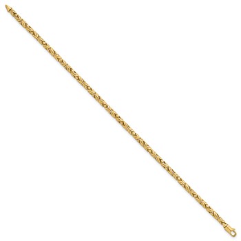14k Polished 3mm Rounded Byzantine Link 7.5 inch Bracelet — alternate view
