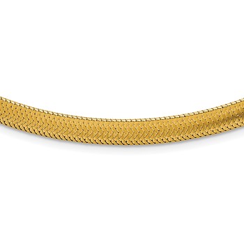 14k Polished 6.1mm Woven Mesh 17 inch Necklace