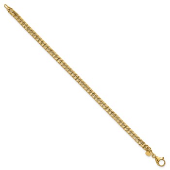 14k Polished Fancy Hollow Curb Link 7.5 inch Bracelet — alternate view