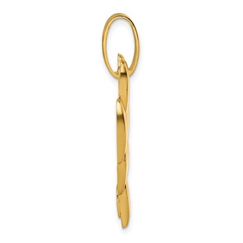 14k Polished Fancy Link Geometric Dangle Pendant — alternate view