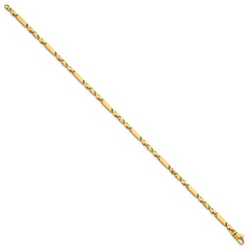 14k Polished Fancy Bar Link 8 inch Bracelet — alternate view
