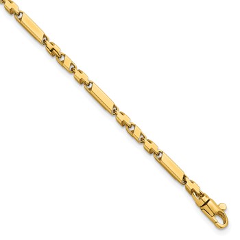 14k Polished Fancy Bar Link 8 inch Bracelet