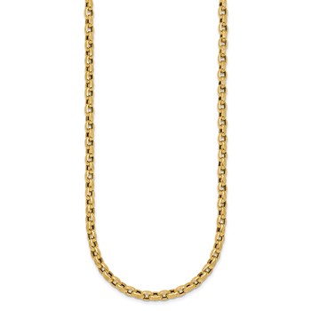 14k Polished 4mm Fancy Textured Rolo Link 17.25 inch Necklace — alternate view