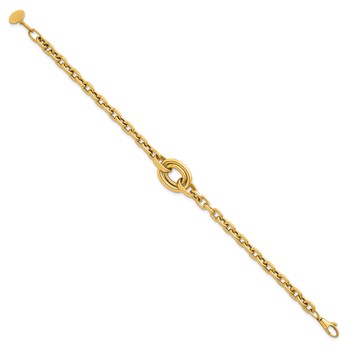 14K Polished Double Circle Fancy 7.25 inch Bracelet Plus 0.25 inch Extender — alternate view