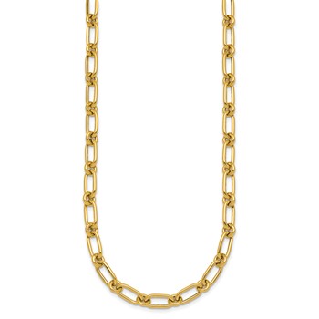 14k Polished 6mm Oval and Circle Link 18 inch Necklace — alternate view