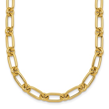 14k Polished 6mm Oval and Circle Link 18 inch Necklace