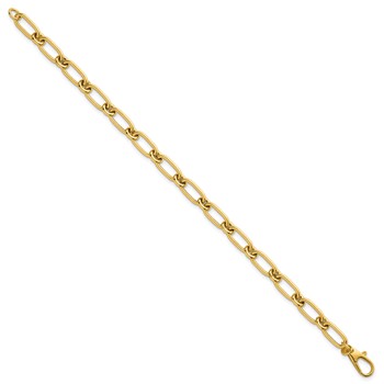 14k Polished 6mm Oval and Circle Link 7.5 inch Bracelet — alternate view