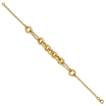 14K Polished Fancy Multi Link 7.5 inch Bracelet — alternate view