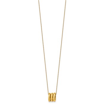 14k Polished 3 Oval Rings 16 inch Necklace Plus 2 inch Extender — alternate view