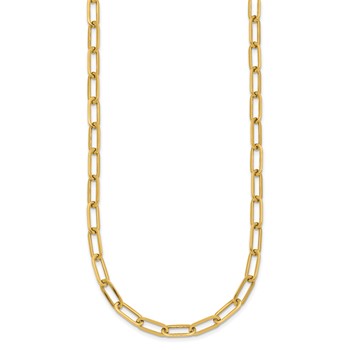 14k Polished 4.75mm Paper Clip Link 18 inch Necklace — alternate view