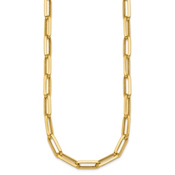 14k Polished 7mm Paperclip Link Chain 17.5 inch Necklace — alternate view