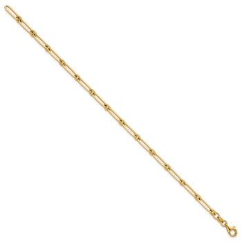 14k Polished 3.75mm Paperclip and Round Link 7.25 inch Bracelet — alternate view