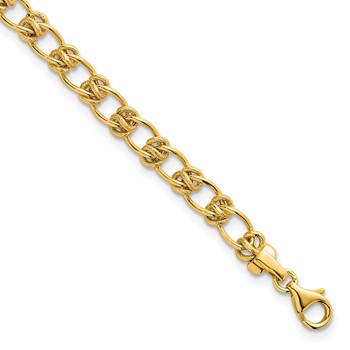 14K Polished and Textured 5.0mm Fancy Knot Link 17 Inch Necklace
