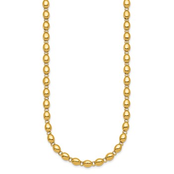 14k Polished 5.25mm Round Fancy Beaded 18 inch Necklace — alternate view