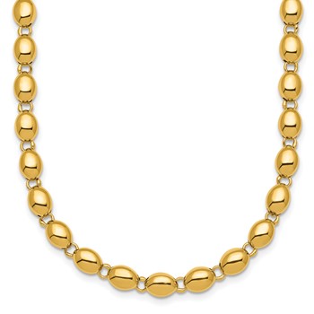 14k Polished 5.25mm Round Fancy Beaded 18 inch Necklace