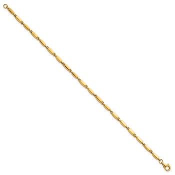 14k Polished 3mm Fancy Bar Link 7.5 inch Bracelet — alternate view
