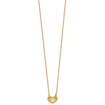 14k Polished Heart 18 inch Necklace — alternate view