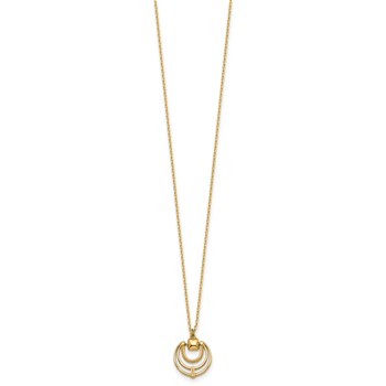 14k Polished and Textured Fancy Circles 17 inch Necklace — alternate view