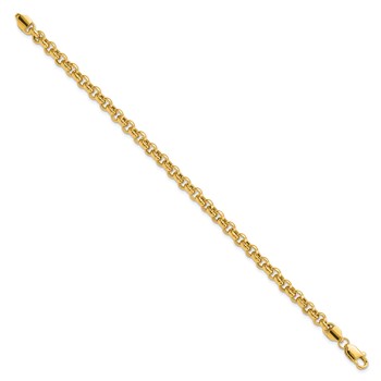 14k Polished Fancy 5mm Rolo Link 8.5 inch Bracelet — alternate view
