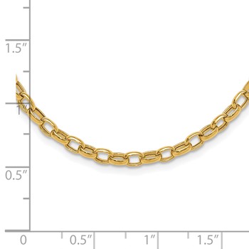 14k Polished 4.5mm Fancy Oval Link 18 inch Necklace — alternate view