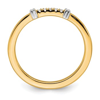 14k Two-Tone Stackable Expressions Diamond Ring — alternate view