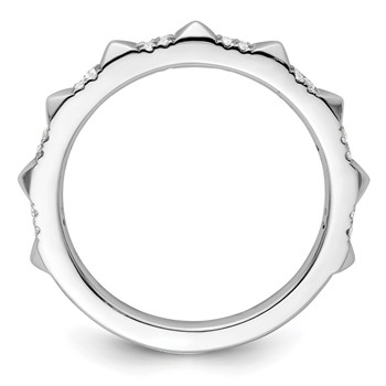 14k White Gold Stackable Expressions Diamond Ring — alternate view