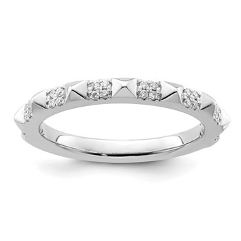 14k White Gold Stackable Expressions Diamond Ring