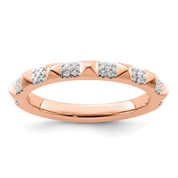 14k Rose Gold Stackable Expressions Diamond Ring