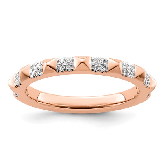 14K ROSE GOLD 1.00 TCW DIAMOND CUBAN BRAIDED SI-2 CLARITY H COLOR WIDE BAND  RING