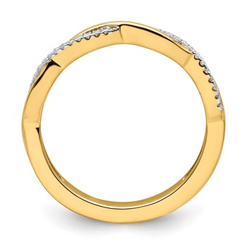 14k Stackable Expressions Diamond Twist Ring — alternate view