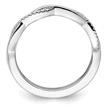 14k White Gold Stackable Expressions Diamond Twist Ring — alternate view