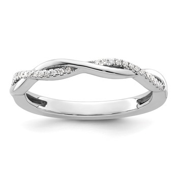 14k White Gold Stackable Expressions Diamond Twist Ring