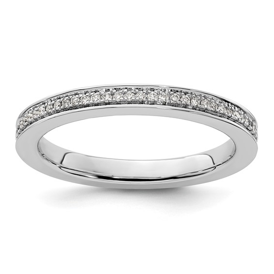 14k White Gold Stackable Expressions Diamond Ring - Quality Gold