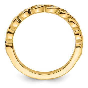 14k Stackable Expressions Diamond Twist Ring — alternate view