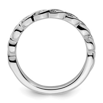 14k White Gold Stackable Expressions Diamond Twist Ring — alternate view