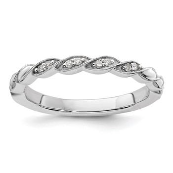 14k White Gold Stackable Expressions Diamond Twist Ring