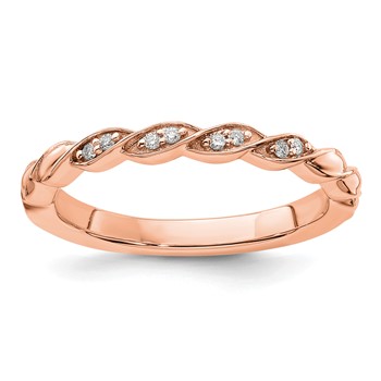14k Rose Gold Stackable Expressions Diamond Twist Ring