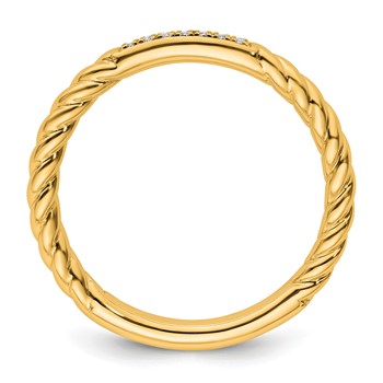 14k Stackable Expressions Diamond Twisted Ring — alternate view
