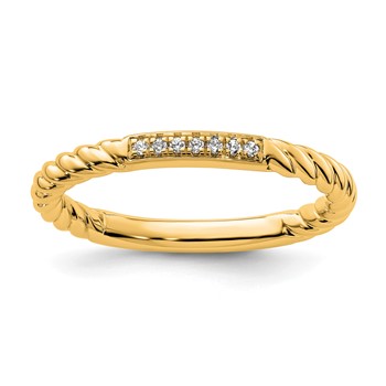 14k Stackable Expressions Diamond Twisted Ring
