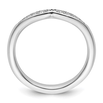 14k White Gold Stackable Expressions Diamond Curved Ring — alternate view