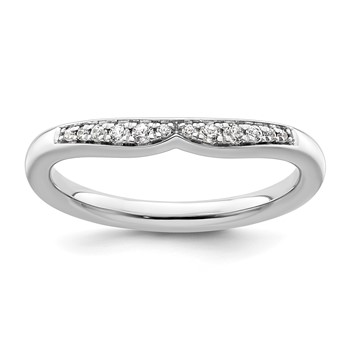 14k White Gold Stackable Expressions Diamond Curved Ring