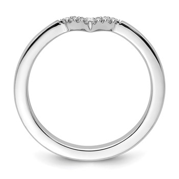 14k White Gold Stackable Expressions Diamond V-Shape Ring — alternate view