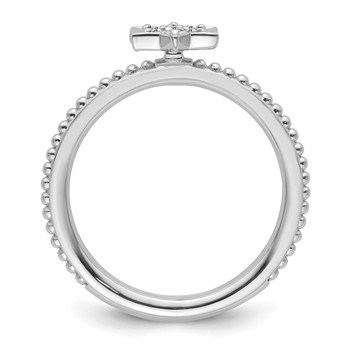 14k White Gold Stackable Expressions Diamond Star Ring — alternate view