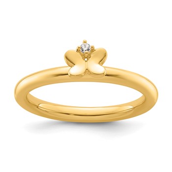 14k Stackable Expressions Diamond Butterfly Ring