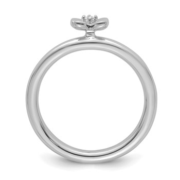 14k White Gold Stackable Expressions Diamond Butterfly Ring — alternate view