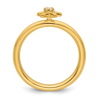 14k Stackable Expressions Diamond Starfish Ring — alternate view