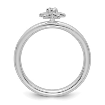 14k White Gold Stackable Expressions Diamond Starfish Ring — alternate view