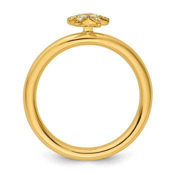 14k Stackable Expressions Diamond Starfish Ring — alternate view