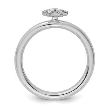 14k White Gold Stackable Expressions Diamond Starfish Ring — alternate view